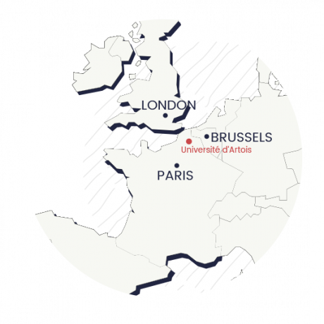 Située dans les Hauts-de-France, l'Université d'Artois est implantée sur 5 villes : Arras, Béthune, Douai, Lens et Liévin.