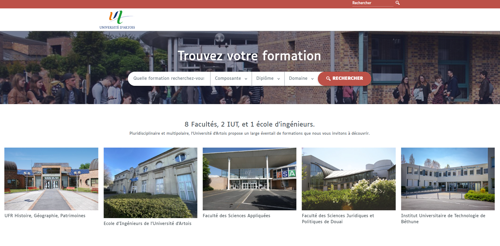 Le catalogue des formations de l'université d'Artois | Université d'Artois