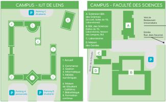 Plans des campus de Lens