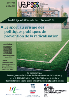 Affiche : Le sport au prisme des politiques publiques de prévention de la radicalisation