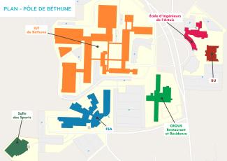 Plan général du campus de Béthune