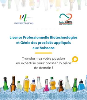 LICENCE PROFESSIONNELLE Biotechnologies et Génie des procédés appliqués aux boissons