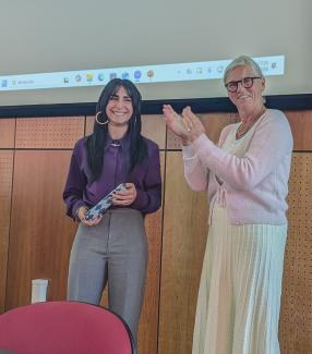 Sara Filice et Mme la présidente de l'université d'Artois