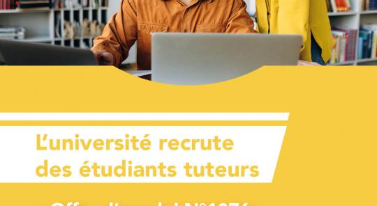 l'université recrute des étudiants tuteurs