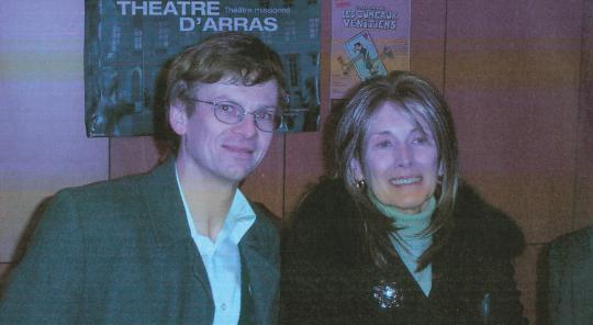 Photo : Annie Ernaux et Fabrice Thumerel à l'univeristé d'Artois