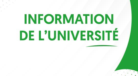 Information de l'université